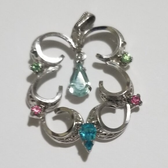 Jay Flex Vintage terling and Rhinestone Pendant - Picture 1 of 2